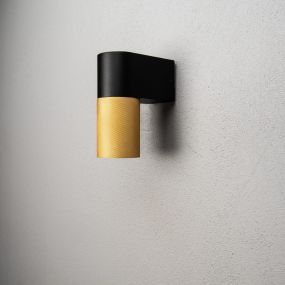 Konstsmide Temi Down - außenwandleuchte - 6,5 x 14,5 x 11,5 cm - IP54 - schwarz und gold