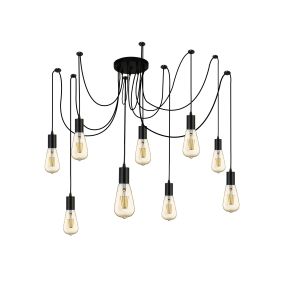 Searchlight Squiggle - Pendelleuchte - Ø 20 x 202,5 cm - mattschwarz