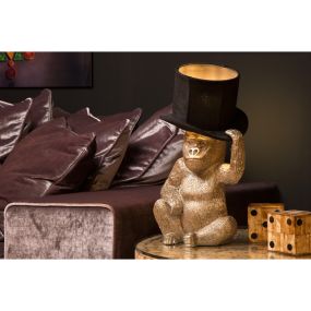 Lucide Extravaganza Gust - Tischleuchte - Ø 22,5 x 50 cm - schwarz und gold