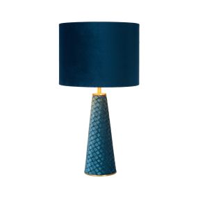 Lucide Extravaganza Velvet - Tischleuchte - Ø 25 x 47 cm - türkis