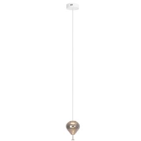 Maxlight Palloncini - Pendelleuchte - Ø 12 x 180 cm - 2 x 3W LED inkl. - weiß, chrom und rauchglas