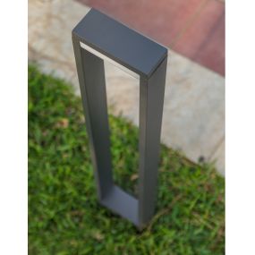Nova Luce Lugo - Gartenleuchte - 6 x 15 x 50 cm - 10W LED inkl. - IP54 - dunkelgrau