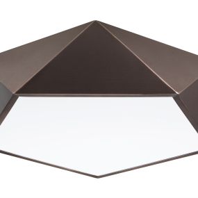Nova Luce Darius - Deckenleuchte - 40 x 40 x 10 cm - kaffeebraun und mattweiß