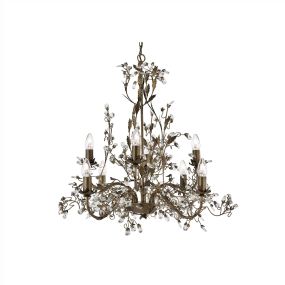 Searchlight Almandite - Kronleuchter - Ø 74 x 133 cm - braun und gold