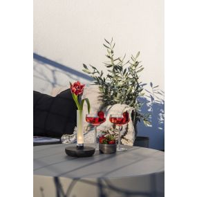 Konstsmide Biarritz - Outdoor-Tischleuchte - Ø 13,5 x 20,5 cm - 2,5W dim to warm LED incl - wiederaufladbar - IP54 - schwarz