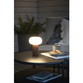 Konstsmide Antibes - Tischleuchte - Ø 13 x 19 cm - 2.5W dimmbare LED + RGB inkl - wiederaufladbar - IP54 - Rost