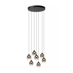 Lucide Tamino - Hängeleuchte - Ø 52 x 186 cm - 7 x 7W dimmbare LED inkl. - schwarz