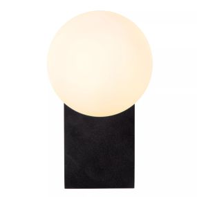 Lucide Tassa - Wandleuchte - 14,2 x 17 x 21,8 cm - 10W dimmbar bis warm LED inkl - schwarz und opal