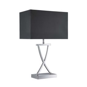 Searchlight Club - Tischleuchte - 31 x 20 x 48,5 cm - satiniert silber und schwarz