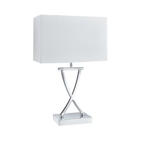 Searchlight Club - Tischleuchte - 31 x 20 x 48,5 cm - weiß und chrom