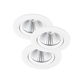 Nordlux Fremont - 3er Set - Ø 85 mm, Ø 72 mm Einbaugröße - 5,5W dimmbare LED inkl. - IP23 - weiß