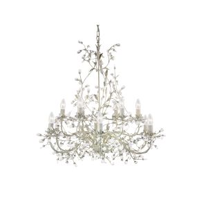 Searchlight Almandit - Kronleuchter - Ø 87 x 146 cm - 'Creme Gold