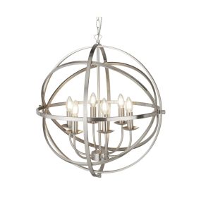 Searchlight Orbit - Kronleuchter - Ø 60 x 210 cm - satiniert silber