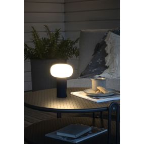 Konstsmide Antibes - Tischleuchte - Ø 13 x 19 cm - 2,5W dimmbare LED + RGB inkl - wiederaufladbar - IP54 - schwarz