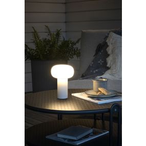 Konstsmide Antibes - Tischleuchte - Ø 13 x 19 cm - 2,5W dimmbare LED + RGB inkl - wiederaufladbar - IP54 - weiß