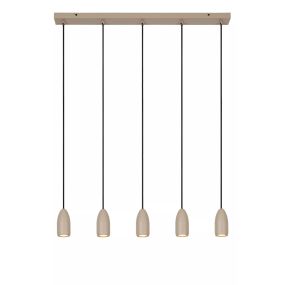 Lucide Evora 5L - Pendelleuchte - 100 x 8 x 150 cm - taupe