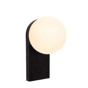Lucide Tassa - Wandleuchte - 14,2 x 17 x 21,8 cm - 10W dimmbar bis warm LED inkl - schwarz und opal