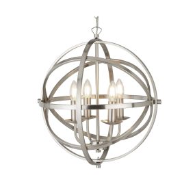 Searchlight Orbit - Kronleuchter - Ø 46 x 116 cm - satiniert silber