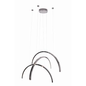 Maxlight Trio Arc - Pendelleuchte - 80 x 180 cm - 3 x 21W LED inkl - schwarz und chrom