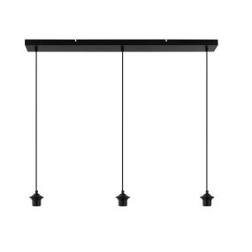 Artdelight Balk – pendelleuchte 3-flammig mit Pendeln – 100 x 10 x 150 cm – schwarz