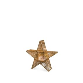 New Garden Sisine Star 40 - wiederaufladbare Tischleuchte mit Fernbedienung - 40 x 40 x 12,5 cm - 9W dimmbare LED inkl - IP54 - natur