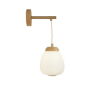 Searchlight Ella - Wandleuchte - 15 x 35 cm - schwarz, opal und braun