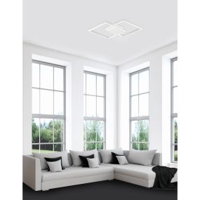 Nova Luce Bilbao - Deckenleuchte - 46 x 46 x 6,5 cm - 25W LED inkl. - weiß