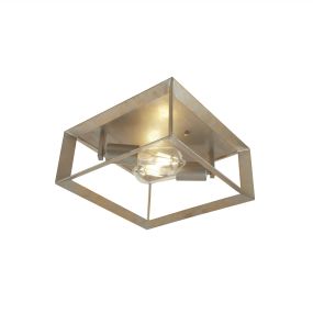 Searchlight Heaton - Deckenleuchte - 30 x 30 x 30 cm - gebürstetes Silber und Gold