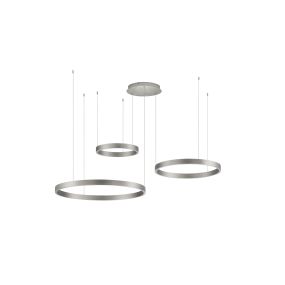 Nova Luce Elowen - Hängelampe - 148 x 250 x 106 cm - 181W dimmbar LED inkl. - gebürstetes Champagnersilber