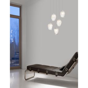 Nova Luce Ice - Hängeleuchte - Ø 39 x 180 cm - weiß und transparent