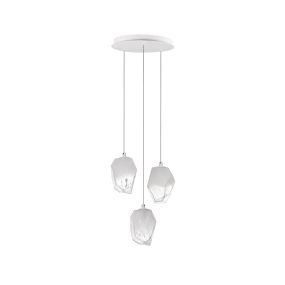 Nova Luce Ice - Hängeleuchte - Ø 29 x 180 cm - weiß und transparent