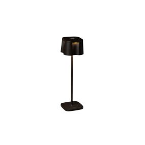 Konstsmide Nice - kabellose Outdoor-Tischleuchte mit Ladestation - 10 x 10 x 36 cm - 2.2W dimmbare LED inkl - IP54 - mattschwarz