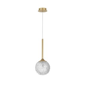 Nova Luce Mirano - Pendelleuchte - Ø 15 x 180 cm - Messing gold und transparent