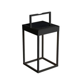 Konstsmide Portofino - tragbare solarbetriebene Steh-, Tisch- und Wandleuchte mit USB-Anschluss - 15,5 x 30 x 18,5 cm - 2,2 W dimmbare LED inkl. - IP54 - schwarz