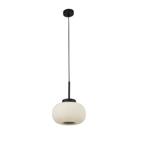 Searchlight Lumina - Pendelleuchte - Ø 24 x 130 cm - weiß und mattschwarz