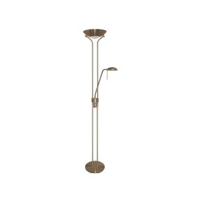 Searchlight Mutter & Kind - Stehleuchte mit Doppeldimmer - 180 cm - Messing antik