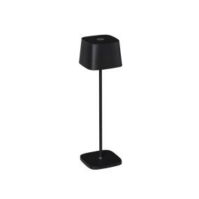 Konstsmide Capri - kabellose Outdoor-Tischleuchte mit Ladestation - Ø 10 x 36 cm - 2.2W dimmbare LED inkl - IP54 - schwarz