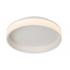 Lucide Estreja - Deckenleuchte mit Fernbedienung - Ø 40 x 9 cm - 40W + 10W LED inkl. - weiß