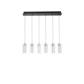 Nova Luce Lune - Hängelampe - 20 x 170 x 81 cm - 44W dimmbar LED inkl. - Sand Schwarz und chroom