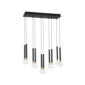 Nova Luce Cayo - Hängeleuchte - 72 x 20 x 120 cm - 10 x 5W LED inkl. - schwarz