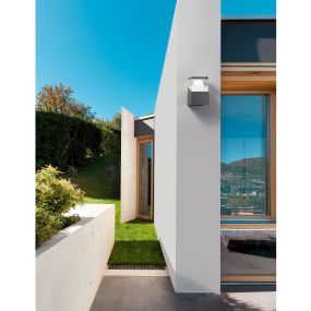 Nova Luce Lock - Außenwandleuchte - 13,5 x 16 x 20 cm - 12W LED inkl. - IP54 - dunkelgrau