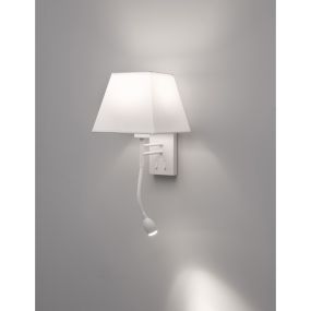 Nova Luce Valencia - Wandleuchte mit Schalter - 25 x 21 x 40 cm - 3W LED inkl. - weiß