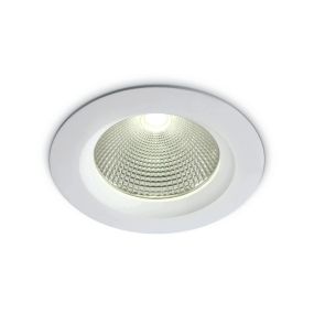 ONE Light COB Downlight Range - Einbaustrahler - Ø 145 mm, Ø 125 mm Einbaugröße - 15W LED inkl. - weiß - Lichtfarbe warmweiß
