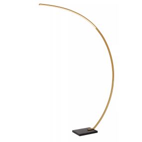 Lucide Curve - Stehleuchte - 140,4 x 22 x 192 cm - 15W LED mit Dimmfunktion inkl. - Schwarz und Messing