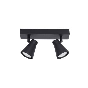 Nova Luce Dublin - Aufbaustrahler 2L - 24,5 x 5,5 x 15 cm - sandschwarz