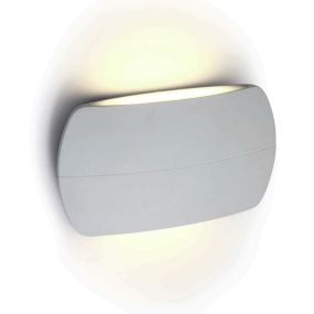ONE Light Outdoor Slim Oval Range - Außenwandleuchte - 20 x 11 x 5,2 cm - 2 x 6W LED inkl. - IP54 - weiß
