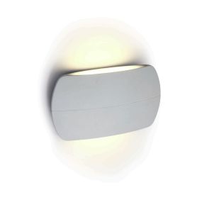 ONE Light Outdoor Slim Oval Range - Außenwandleuchte - 20 x 11 x 5,2 cm - 2 x 6W LED inkl. - IP54 - weiß
