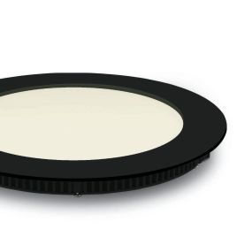 ONE Light Round Recessed Panel - Deckeneinbauleuchte - Ø 17,3 x 2,2 cm - 12W LED inkl. - IP40 - schwarz - Lichtfarbe warmweiß
