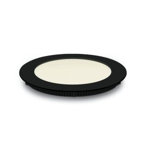 ONE Light Round Recessed Panel - Deckeneinbauleuchte - Ø 17,3 x 2,2 cm - 12W LED inkl. - IP40 - schwarz - Lichtfarbe warmweiß
