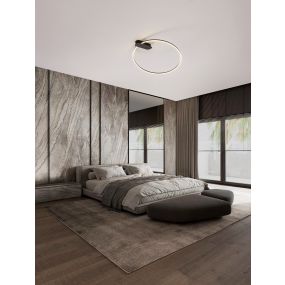Nova Luce Kiklos - Deckenleuchte - Ø 64 x 30 cm - 30W dimmbar LED inkl. - Sand schwarz